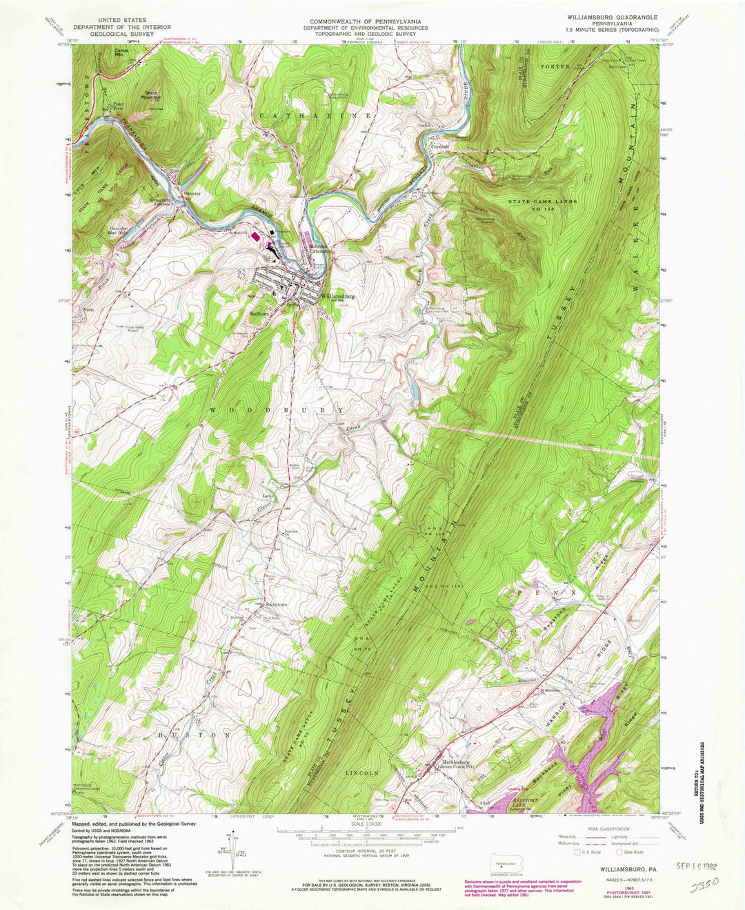 1963 Williams, PA - Pennsylvania - USGS Topographic Map
