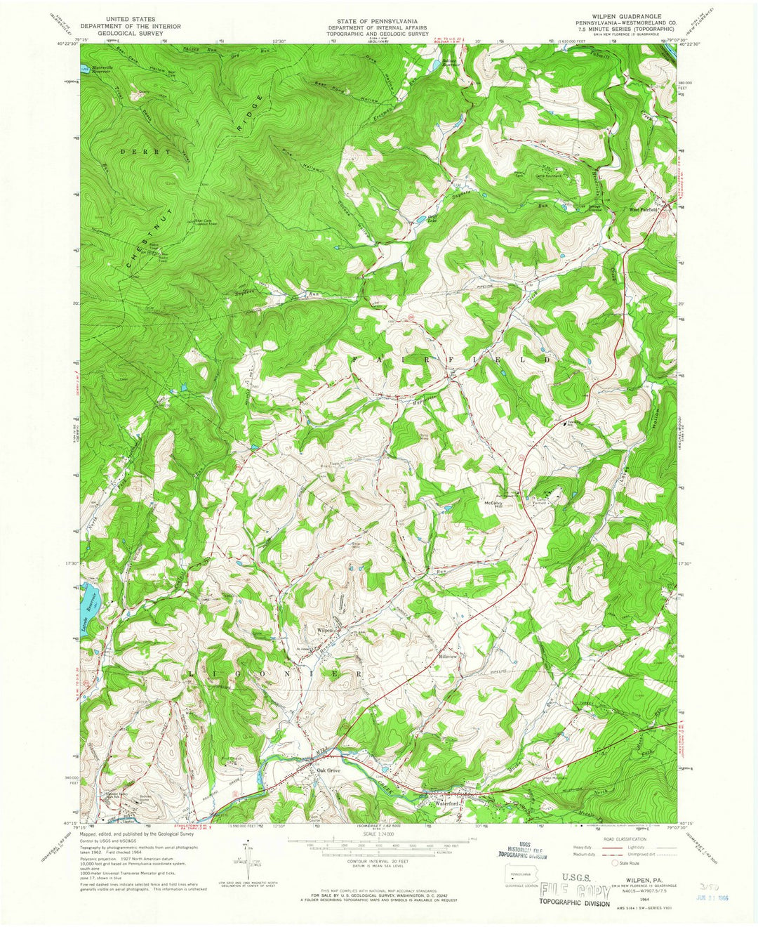 1964 Wilpen, PA - Pennsylvania - USGS Topographic Map