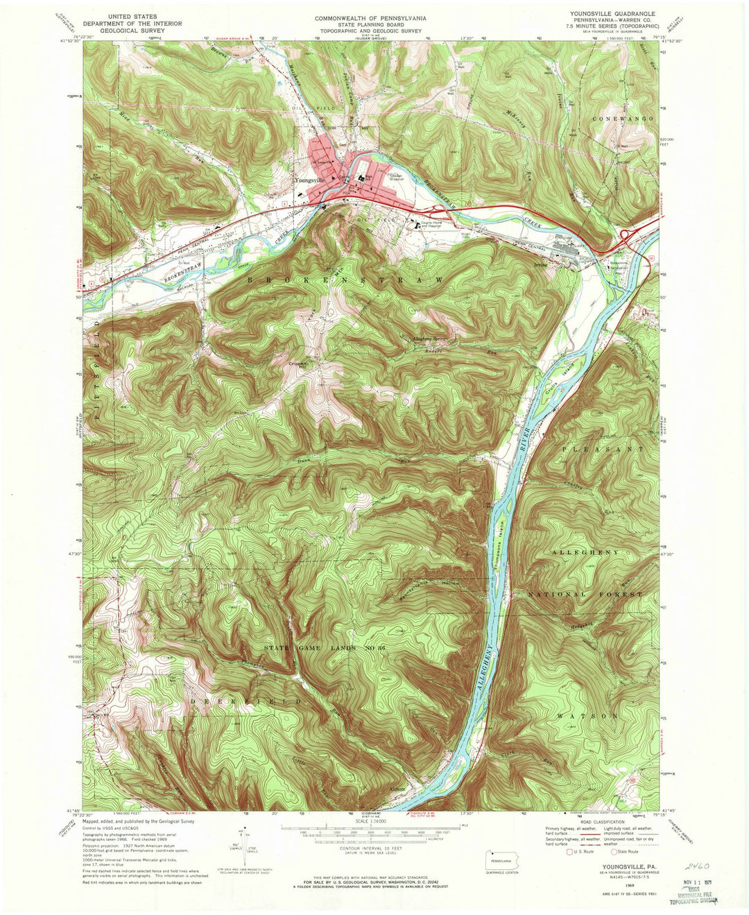 1969 Youngsville, PA - Pennsylvania - USGS Topographic Map