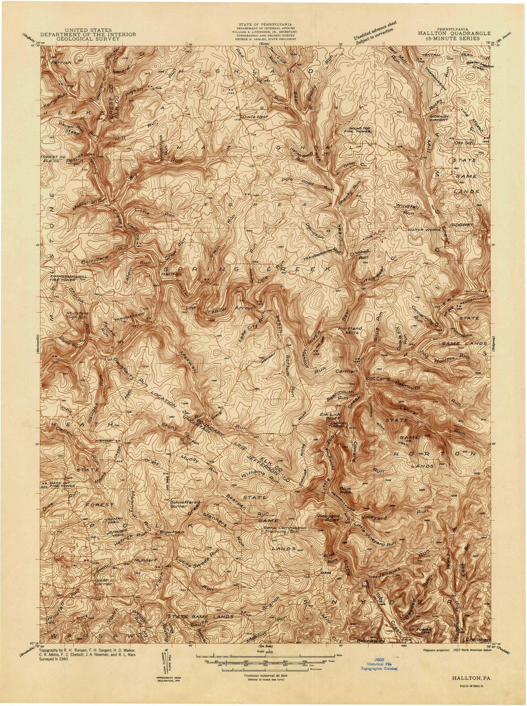 1940 Hallton, PA - Pennsylvania - USGS Topographic Map