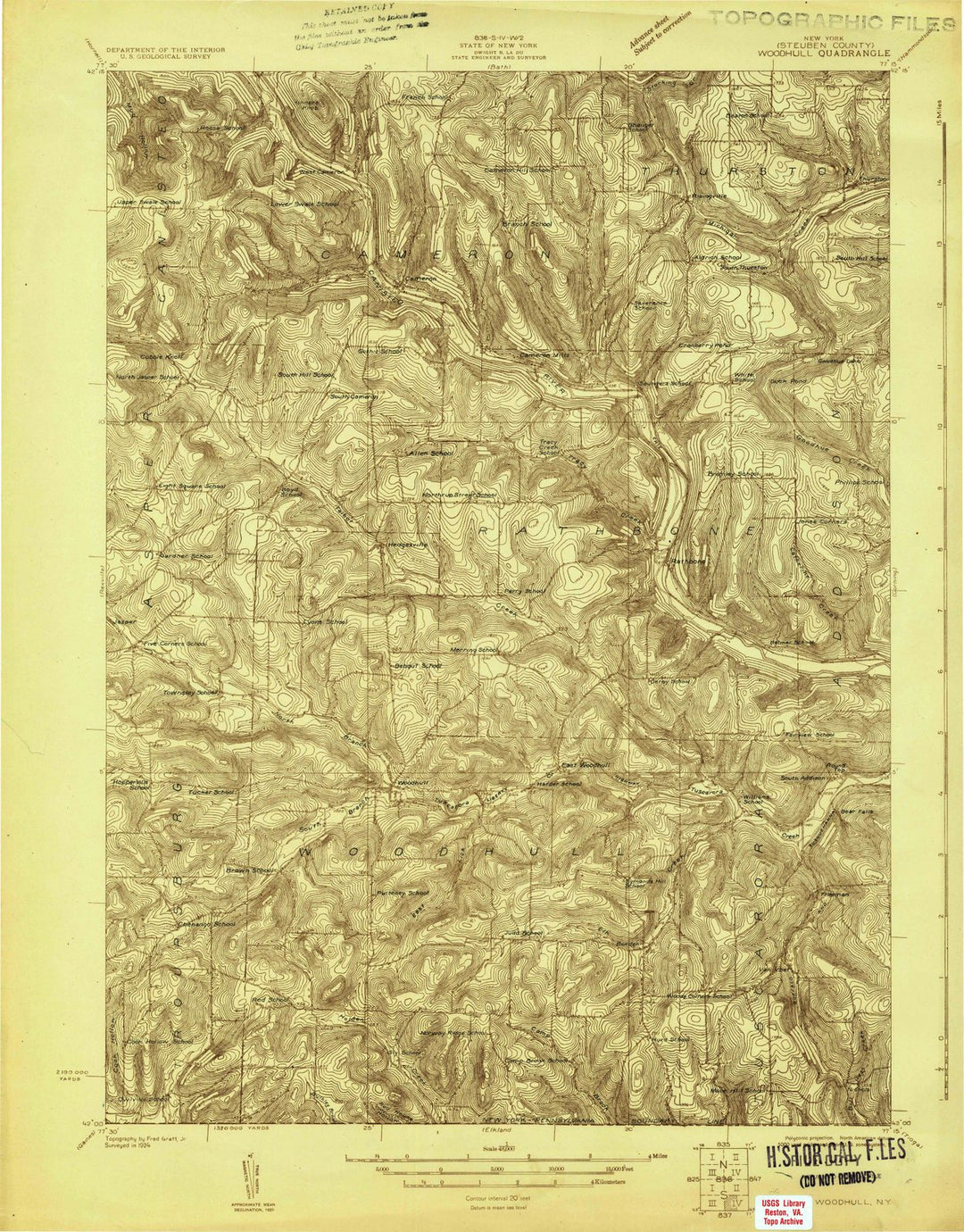 1924 Woodhull, NY - New York - USGS Topographic Map