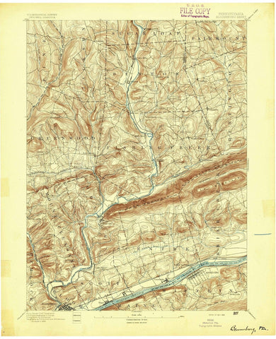 1894 Bloomsburg, PA - Pennsylvania - USGS Topographic Map