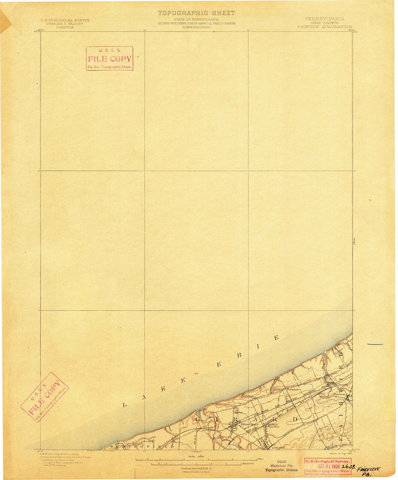 1900 Fairview, PA - Pennsylvania - USGS Topographic Map
