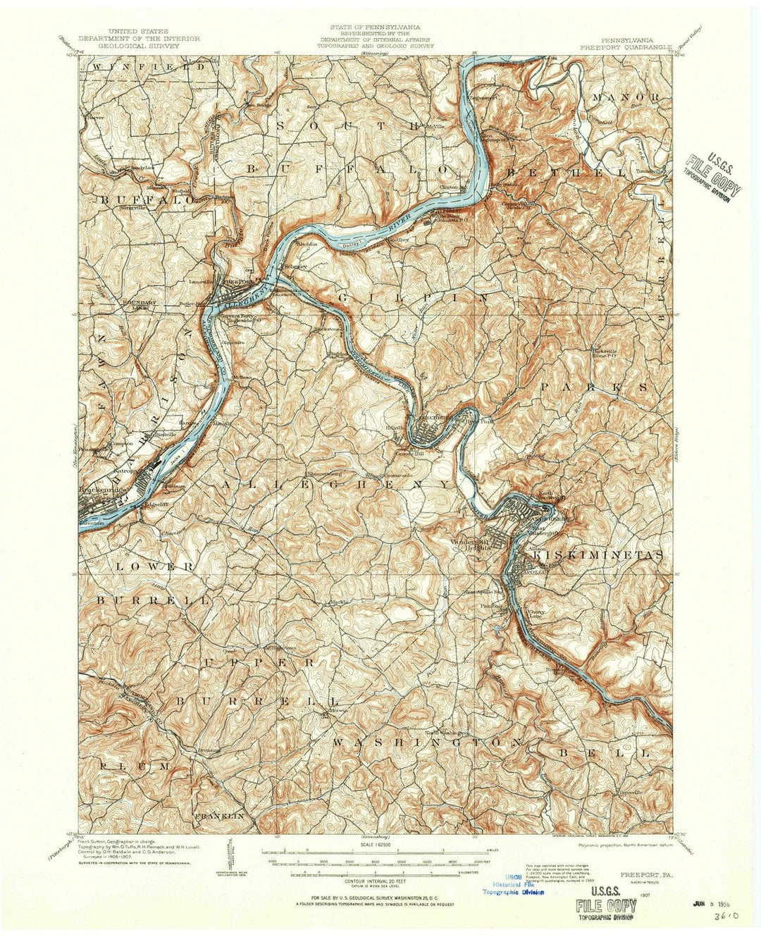 1907 Freeport, PA - Pennsylvania - USGS Topographic Map