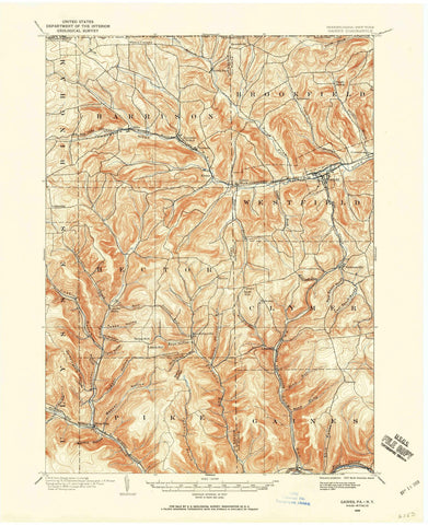 1899 Gaines, PA - Pennsylvania - USGS Topographic Map
