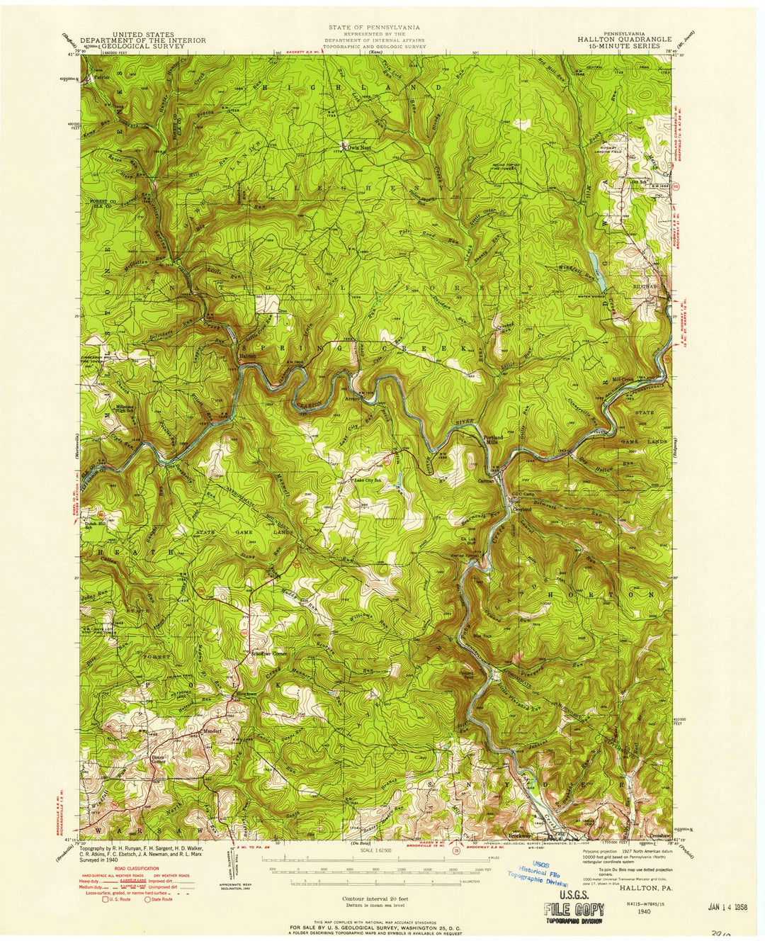 1940 Hallton, PA - Pennsylvania - USGS Topographic Map v2
