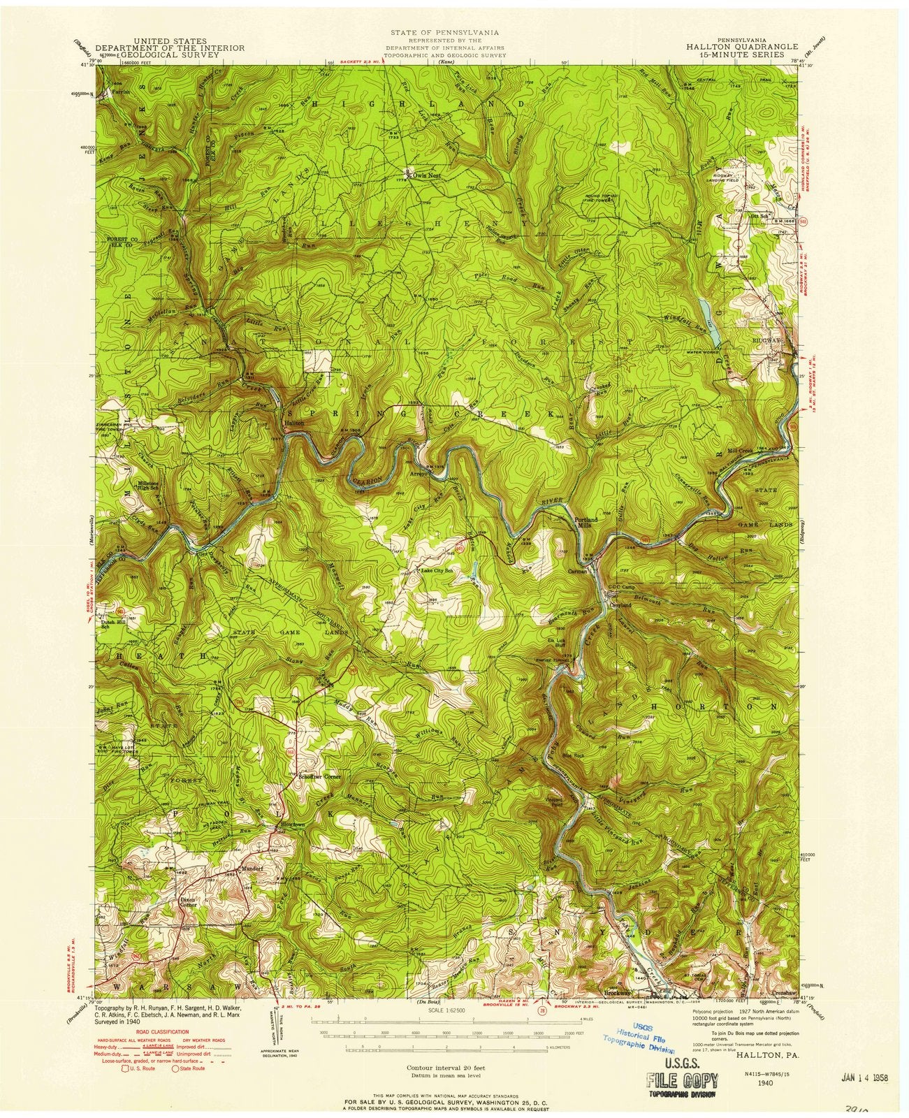 1940 Hallton, PA - Pennsylvania - USGS Topographic Map v2
