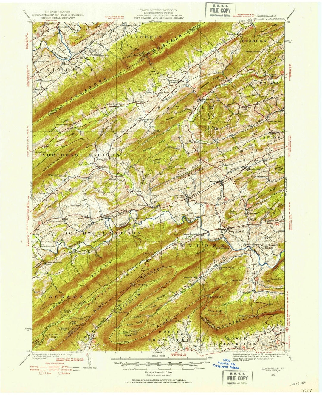 1930 Loysville, PA - Pennsylvania - USGS Topographic Map