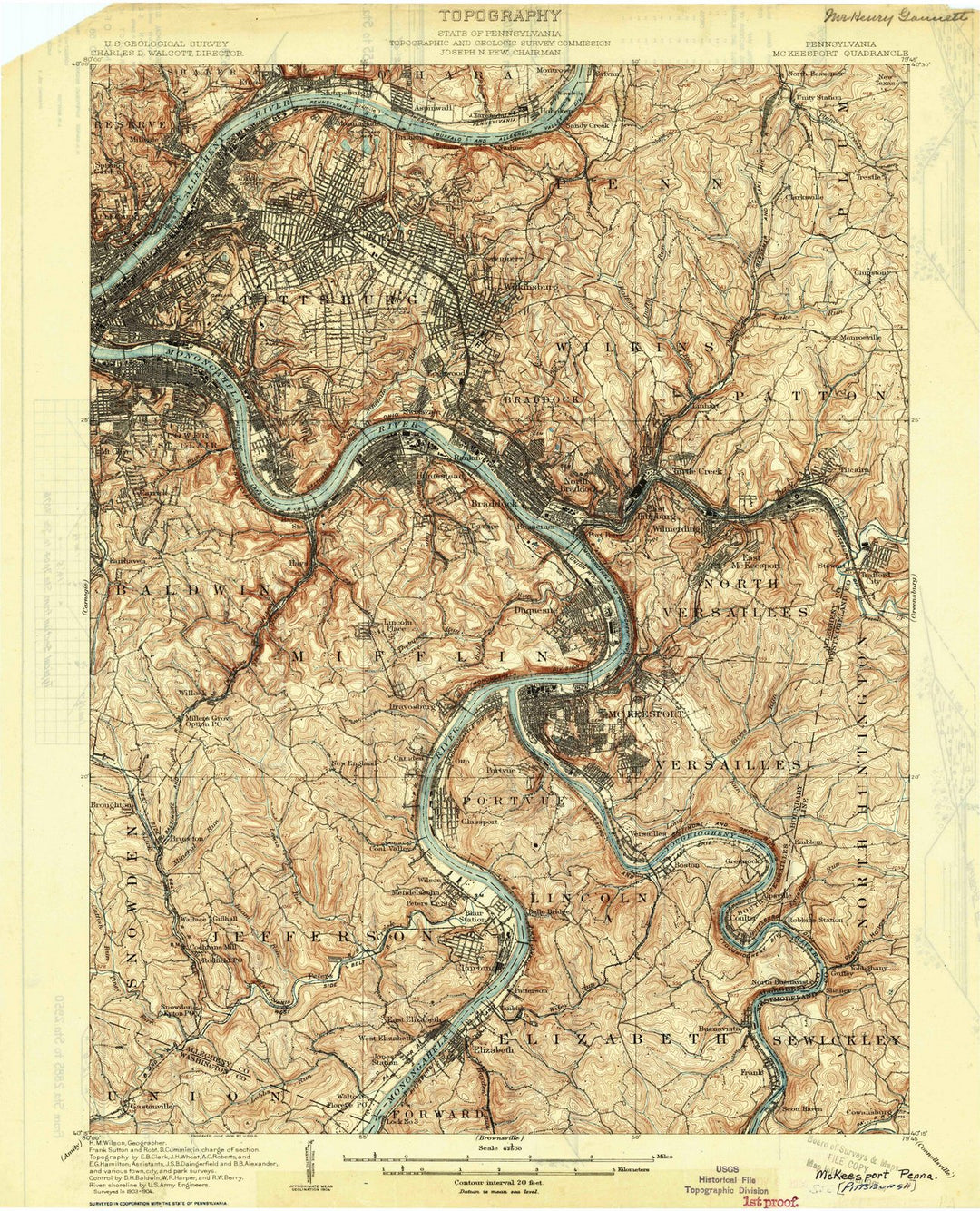 1904 Mc Keesport, PA - Pennsylvania - USGS Topographic Map