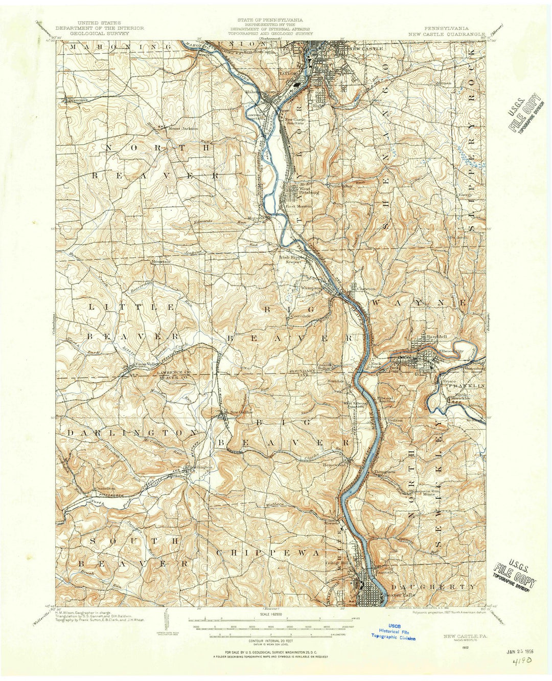 1902 New Castle, PA - Pennsylvania - USGS Topographic Map