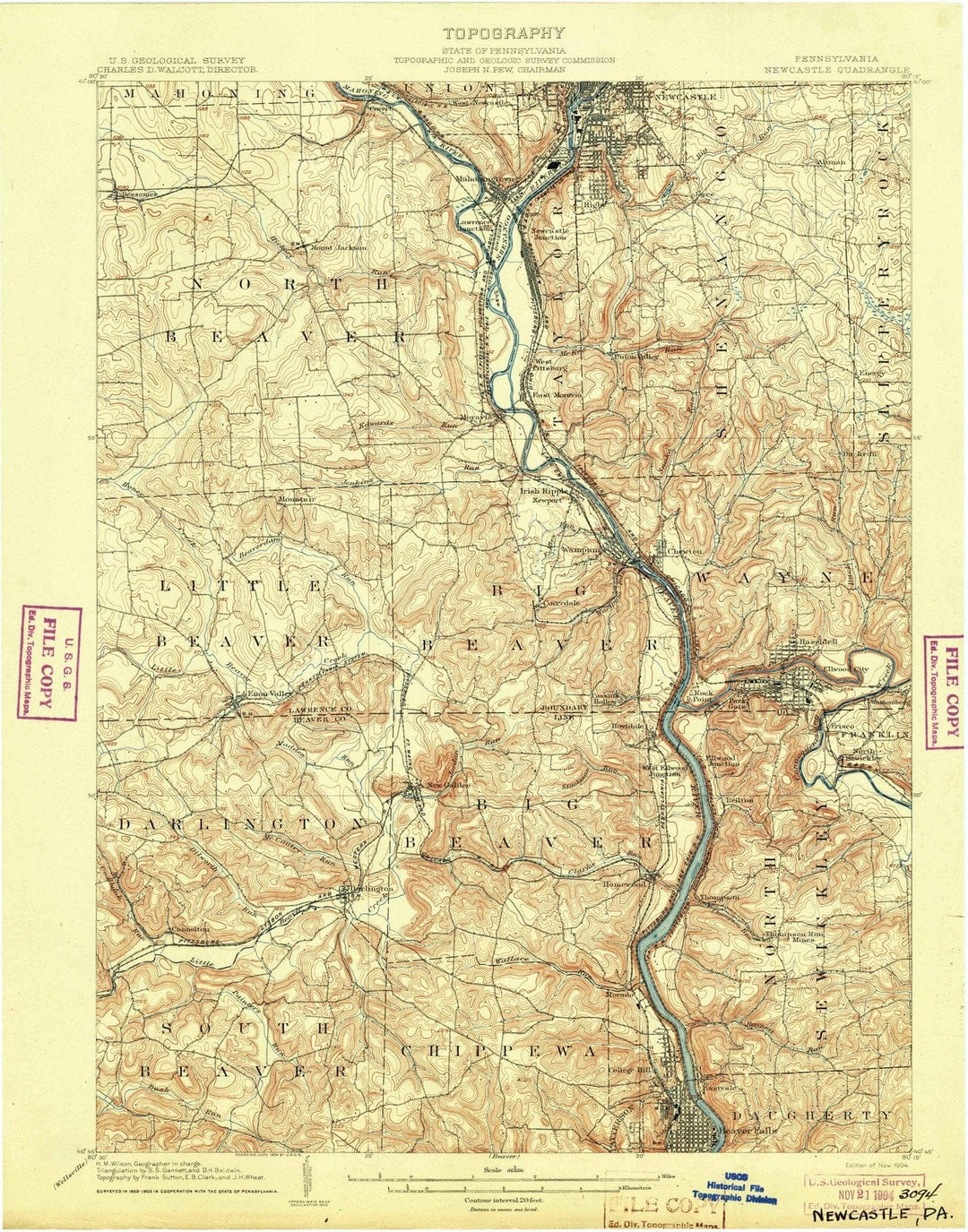 1904 Newcastle, PA - Pennsylvania - USGS Topographic Map