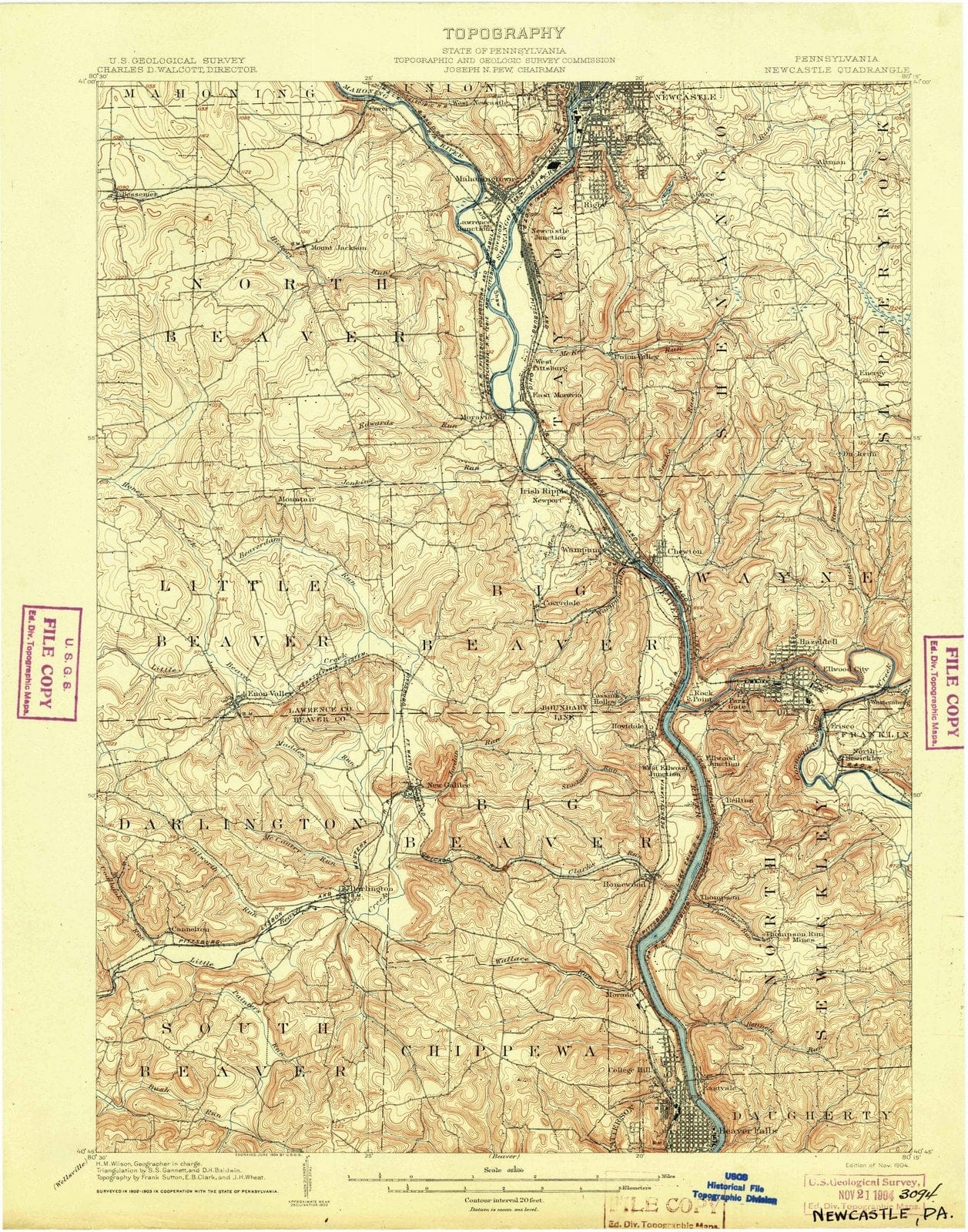 1904 Newcastle, PA - Pennsylvania - USGS Topographic Map