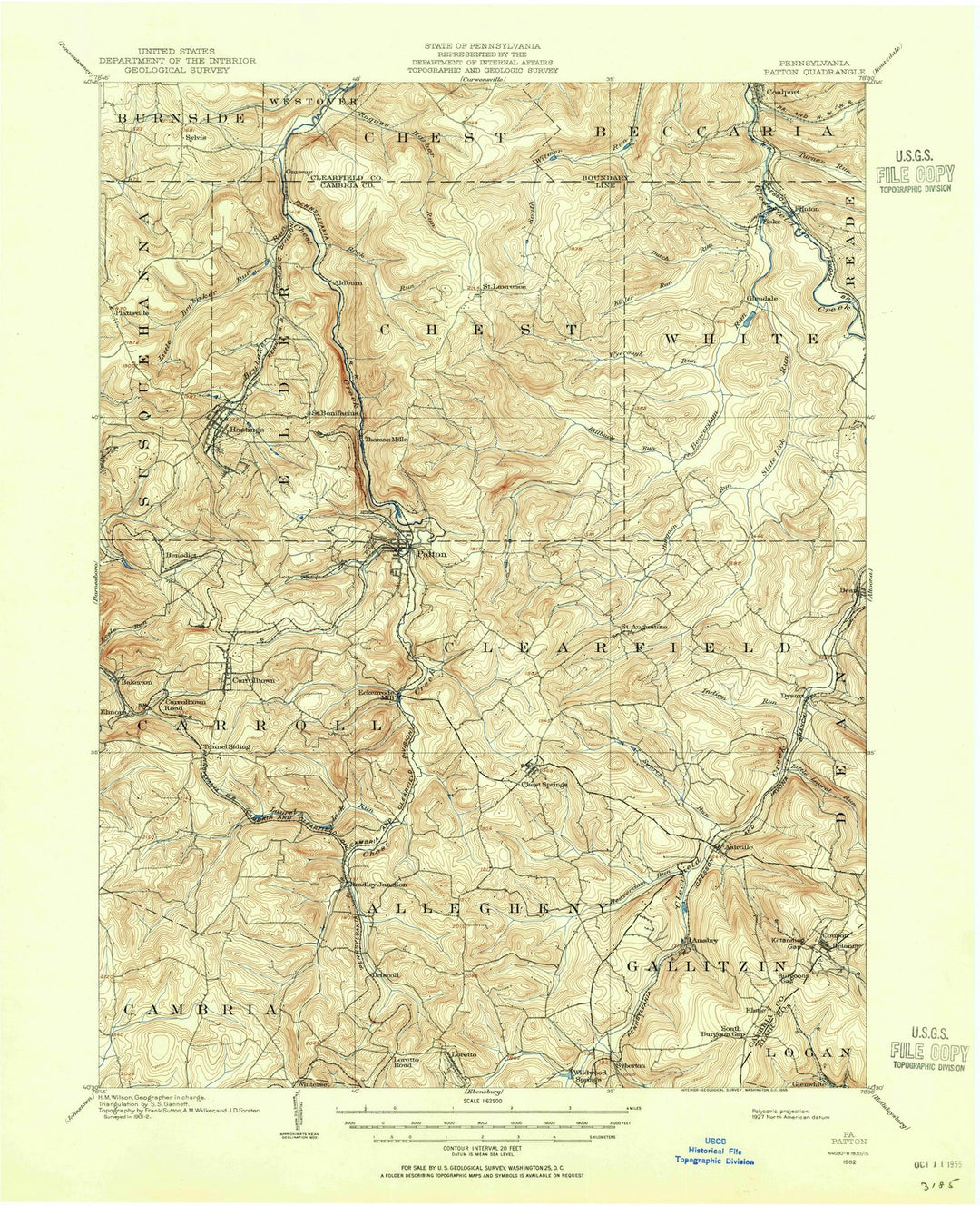 1902 Patton, PA - Pennsylvania - USGS Topographic Map