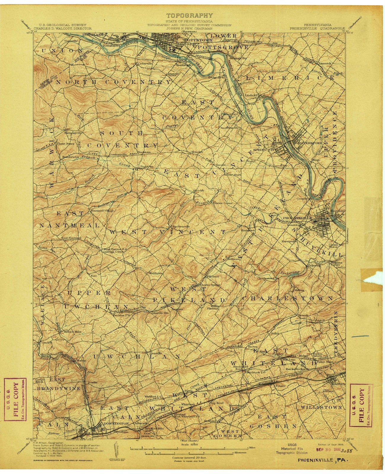1906 Phoenixville, PA - Pennsylvania - USGS Topographic Map