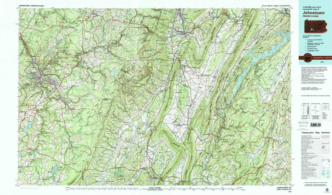 1981 Johnstown, PA - Pennsylvania - USGS Topographic Map