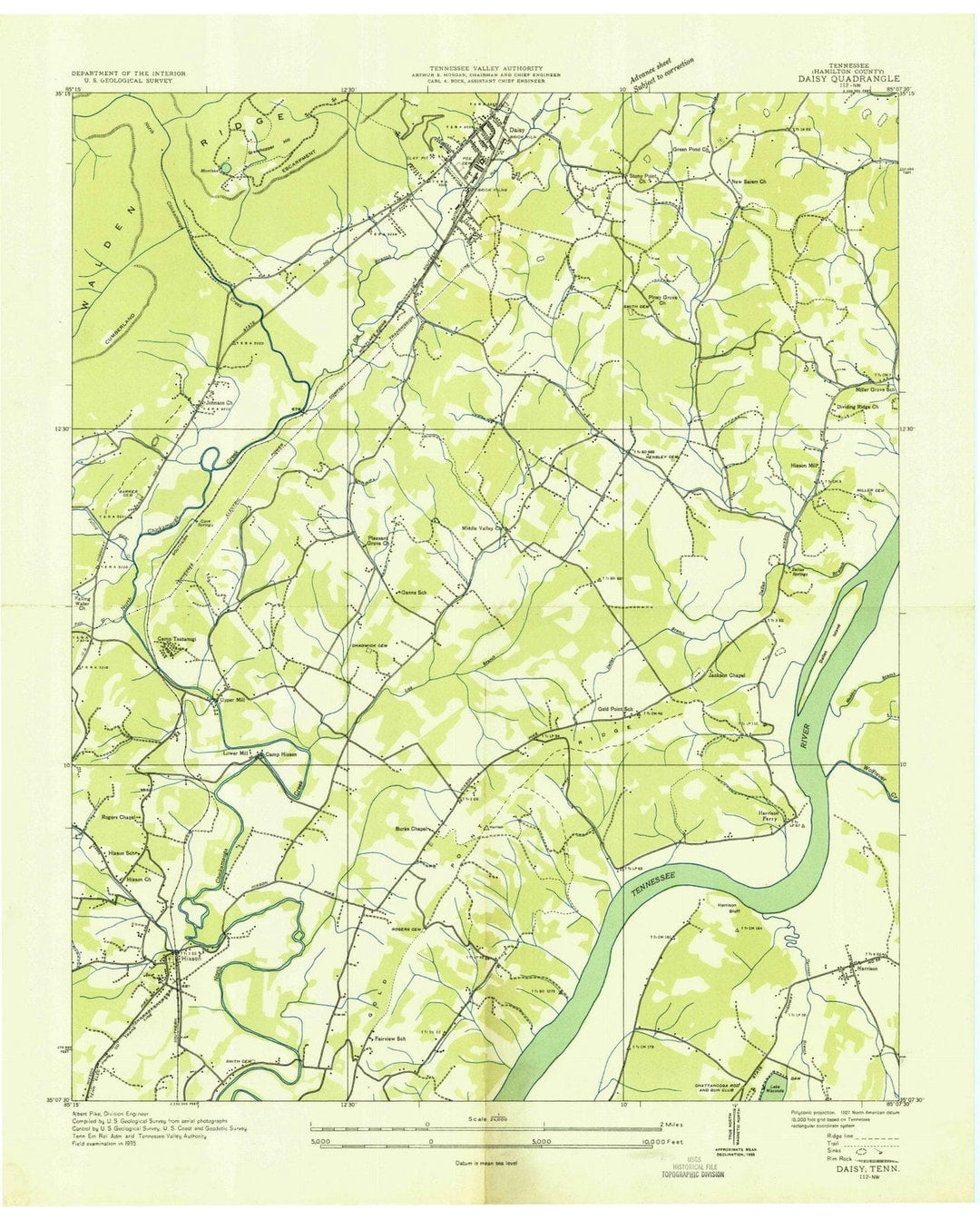 1935 Soddy - Tennessee - USGS Topographic Map