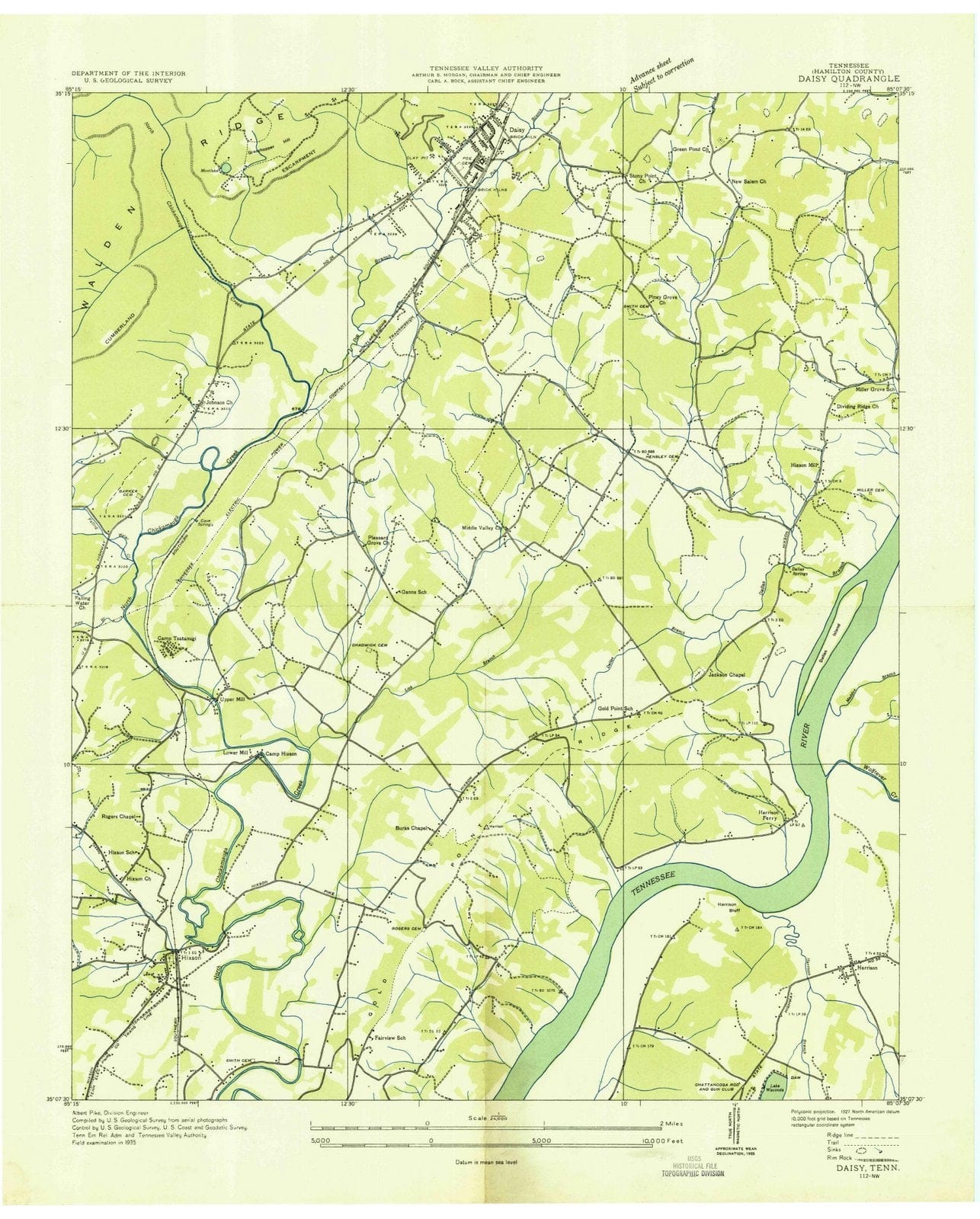 1935 Soddy - Tennessee - USGS Topographic Map