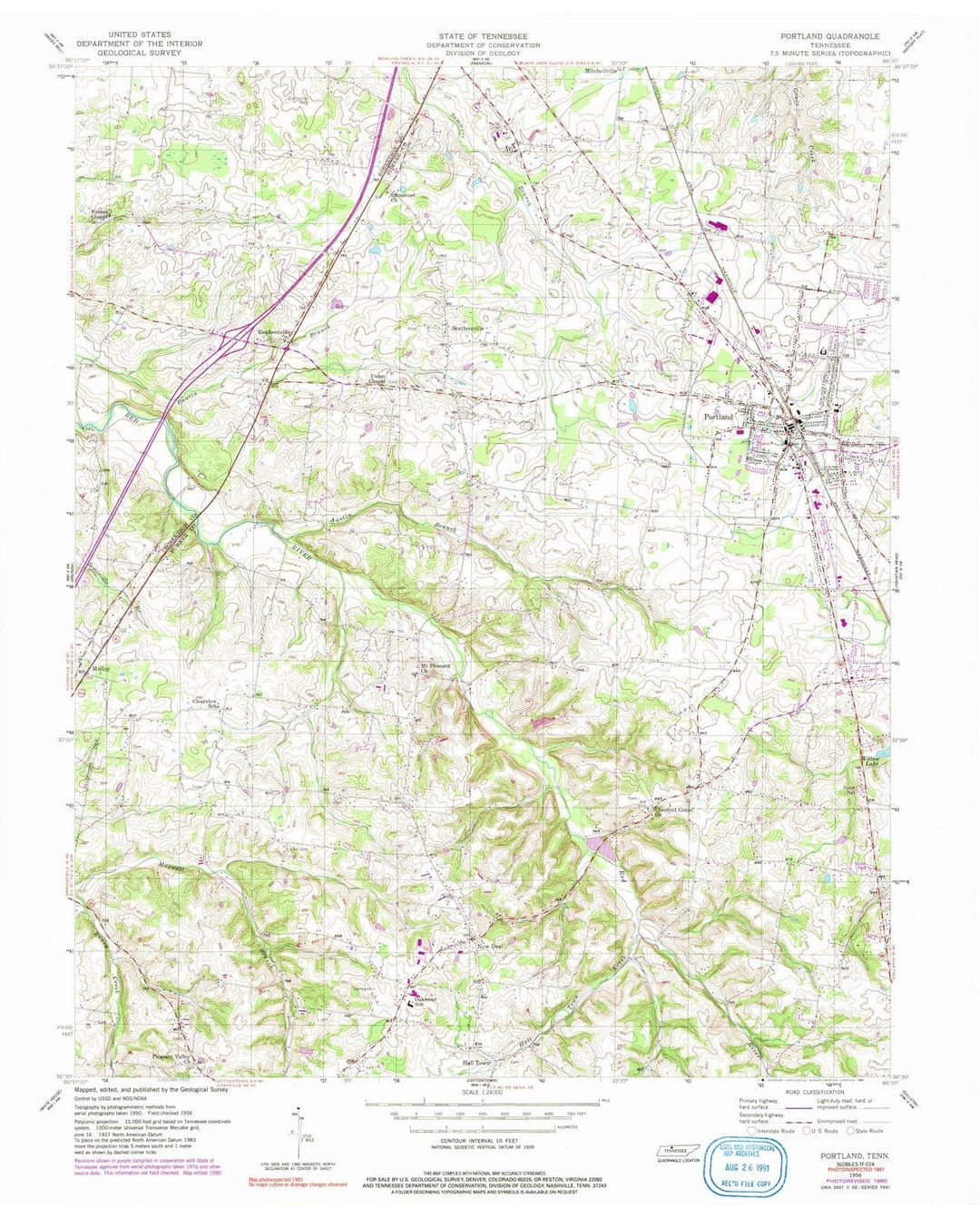 1956 Portland, TN - Tennessee - USGS Topographic Map