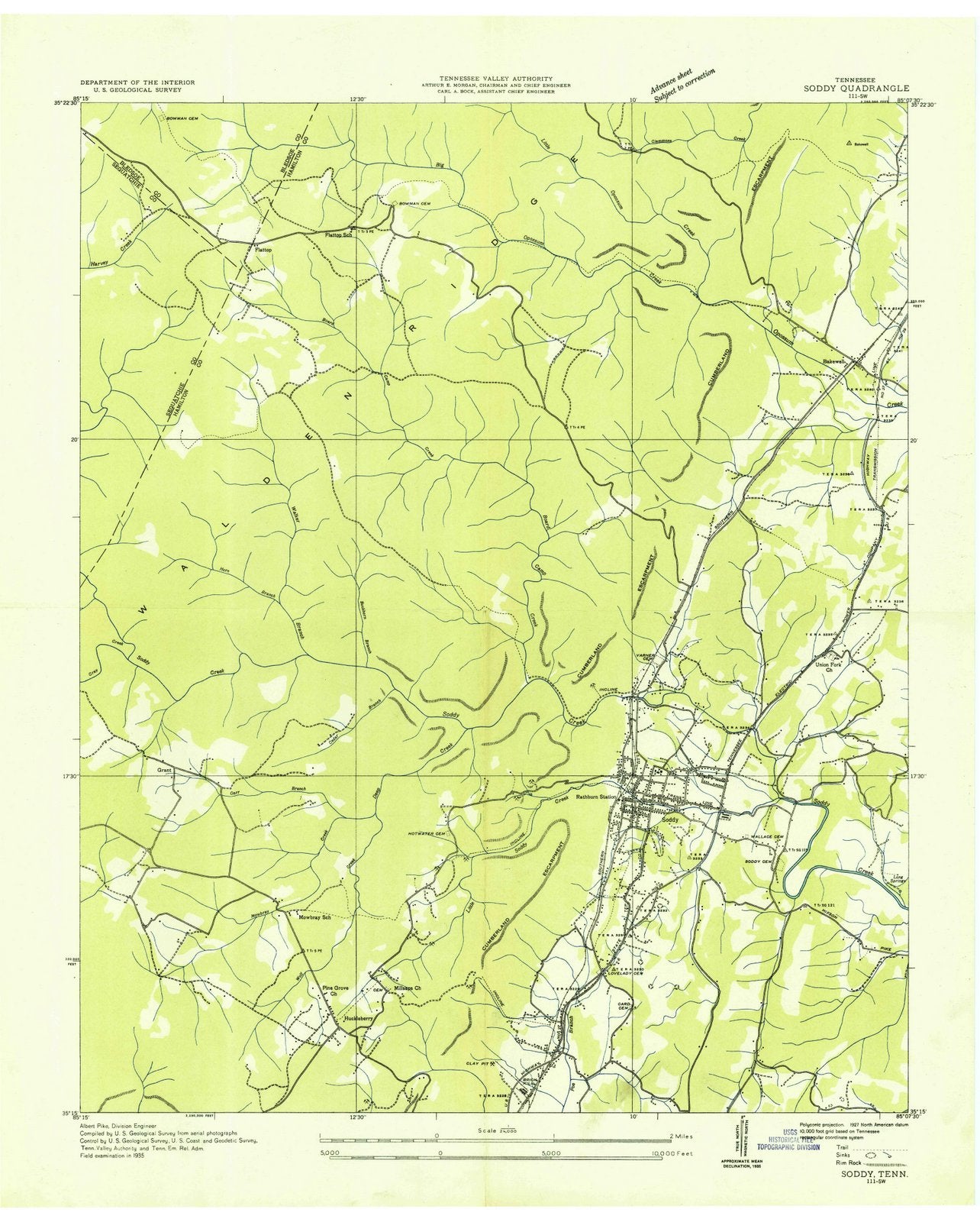 1935 Soddy - Tennessee - USGS Topographic Map v2