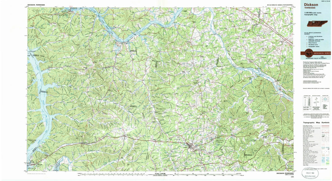 1985 Dickson, TN - Tennessee - USGS Topographic Map