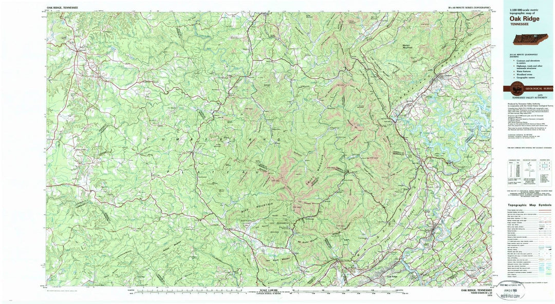 1979 Oakridge, TN - Tennessee - USGS Topographic Map