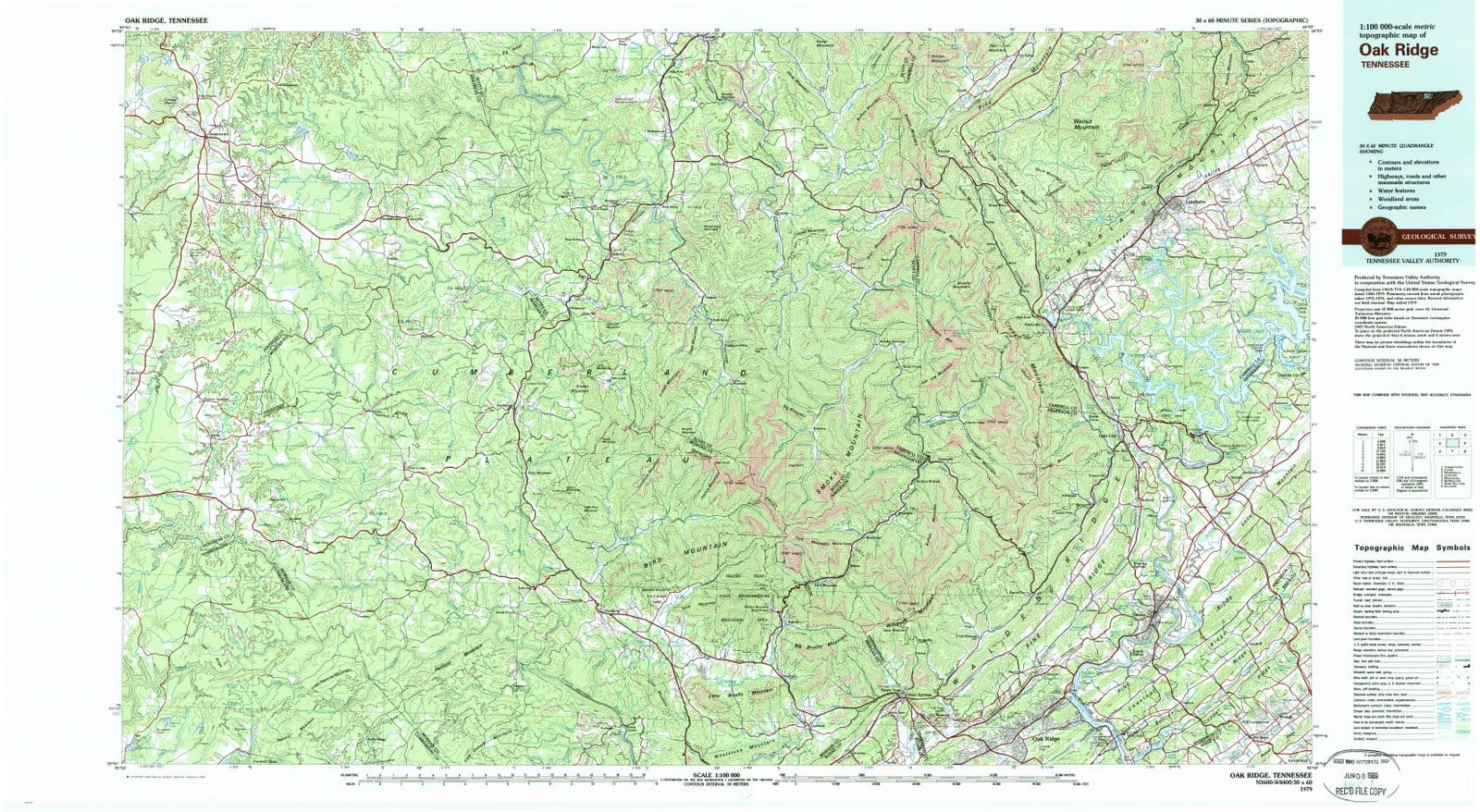 1979 Oakridge, TN - Tennessee - USGS Topographic Map