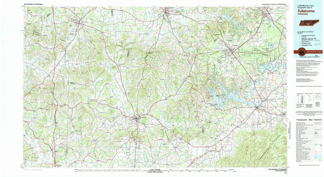 1981 Tullahoma, TN - Tennessee - USGS Topographic Map