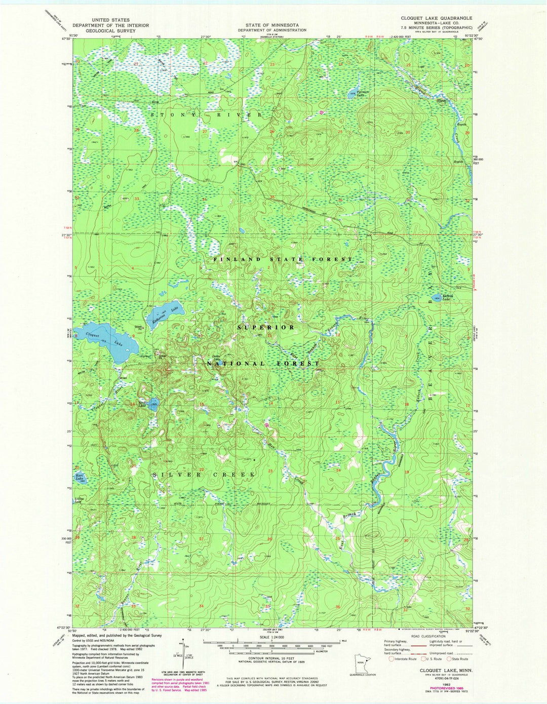 1982 Cloquet, MN - Minnesota - USGS Topographic Map