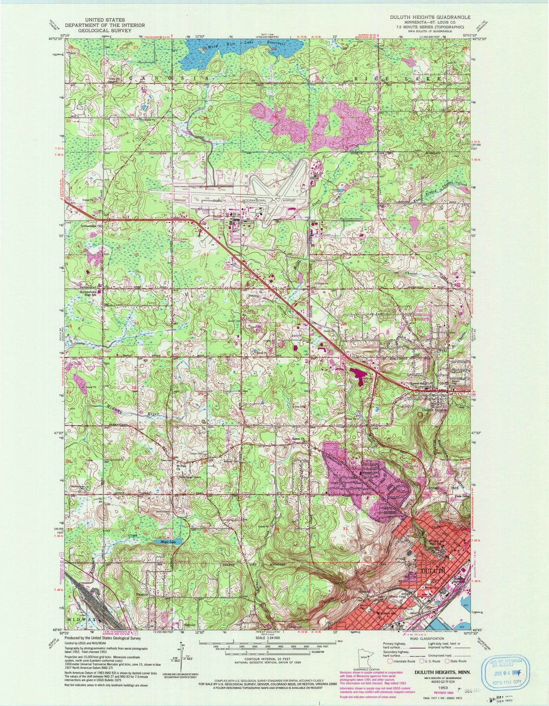 1953 Duluth Heights, MN - Minnesota - USGS Topographic Map