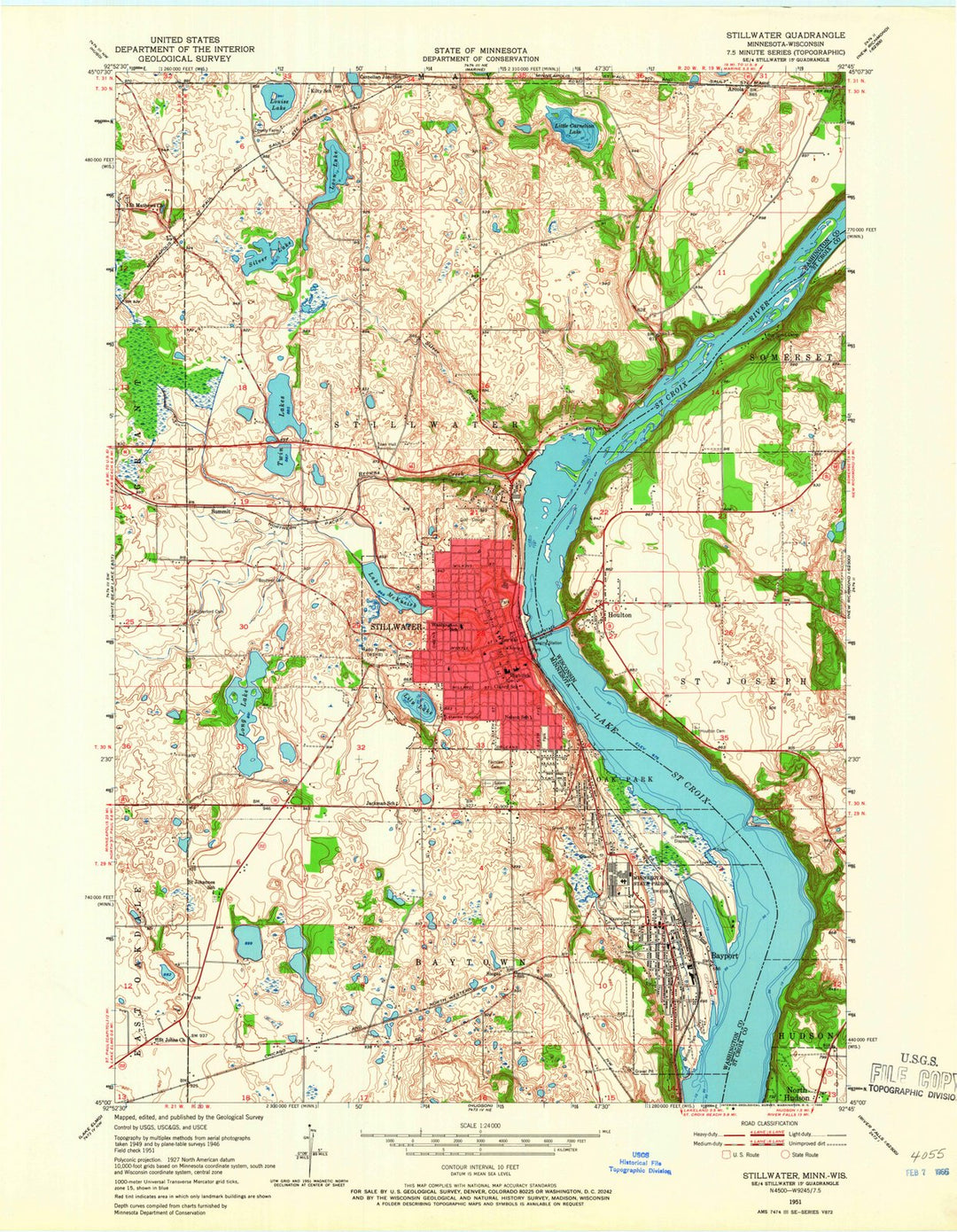 1951 Stillwater, MN - Minnesota - USGS Topographic Map