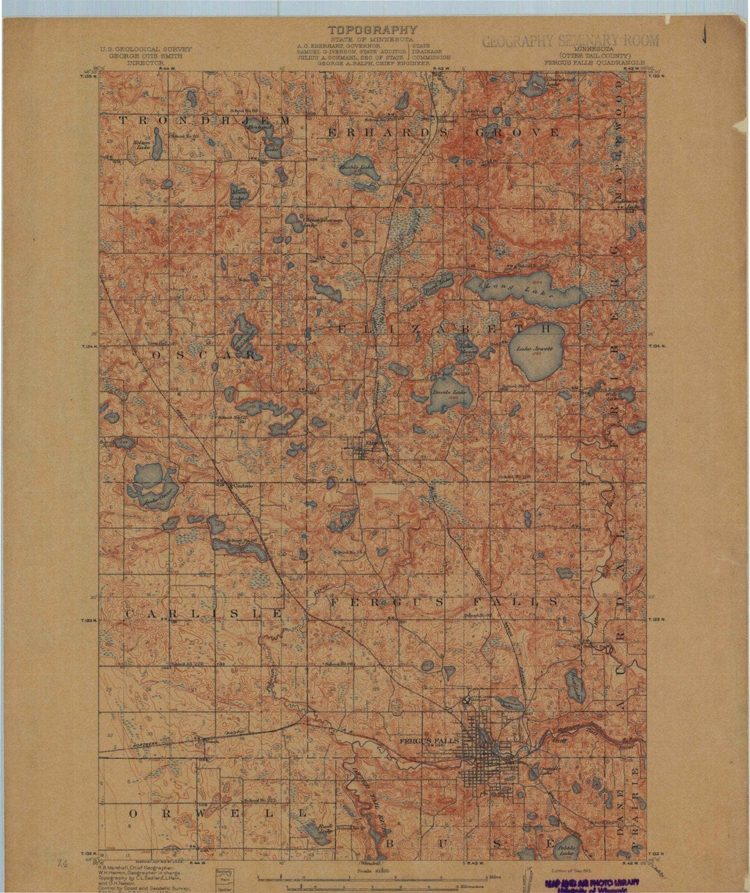 1913 Fergus Falls, MN - Minnesota - USGS Topographic Map