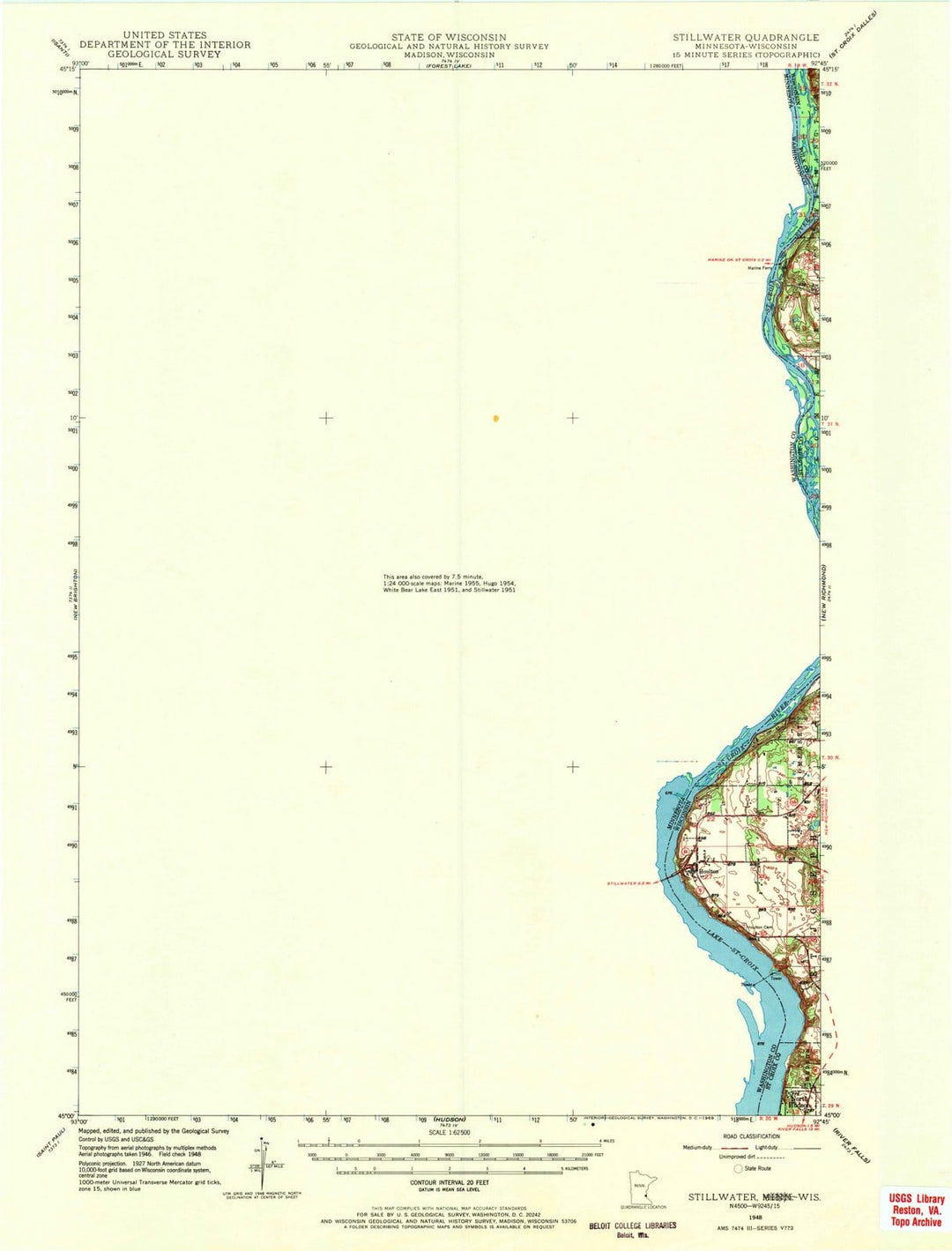 1948 Stillwater, MN - Minnesota - USGS Topographic Map