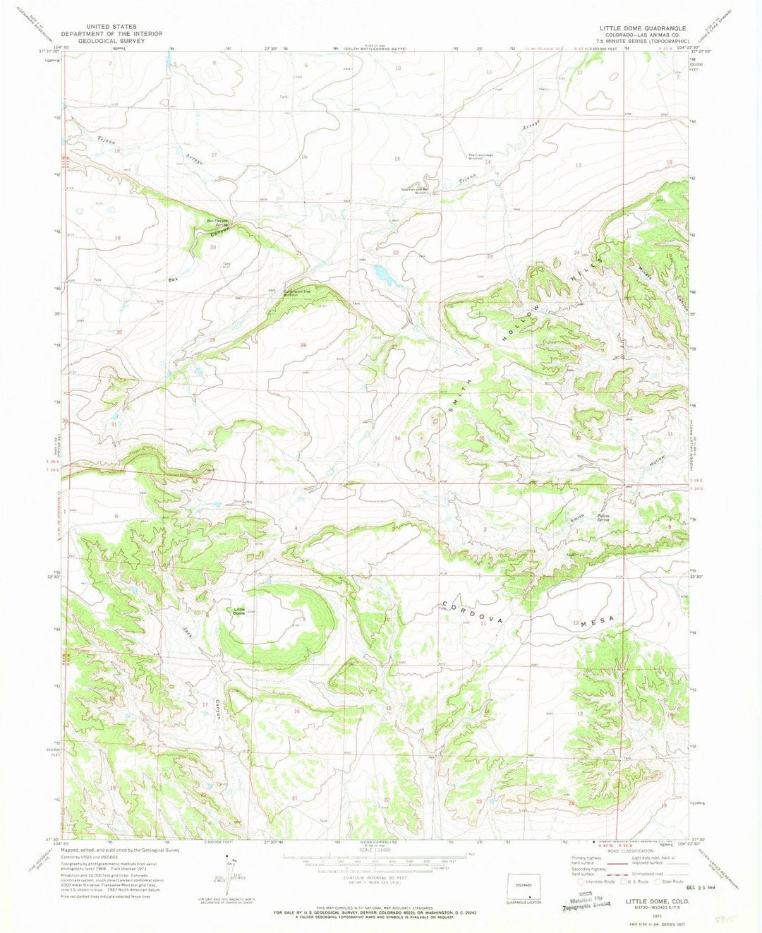 1971 Littleome, CO - Colorado - USGS Topographic Map