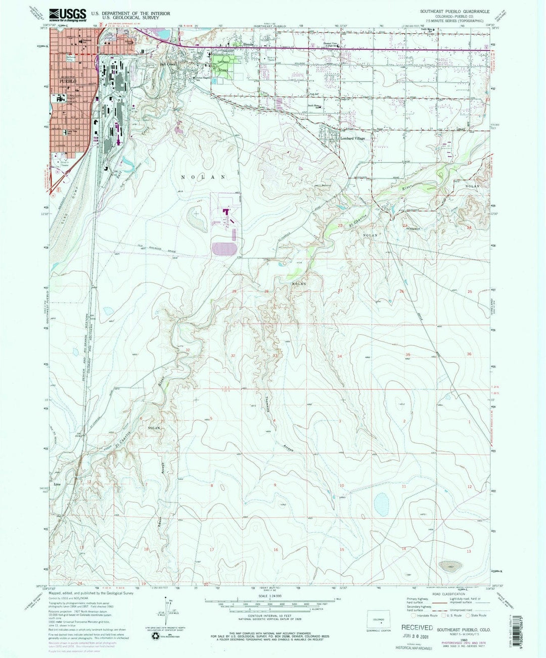 1960 Southeast Pueblo, CO - Colorado - USGS Topographic Map