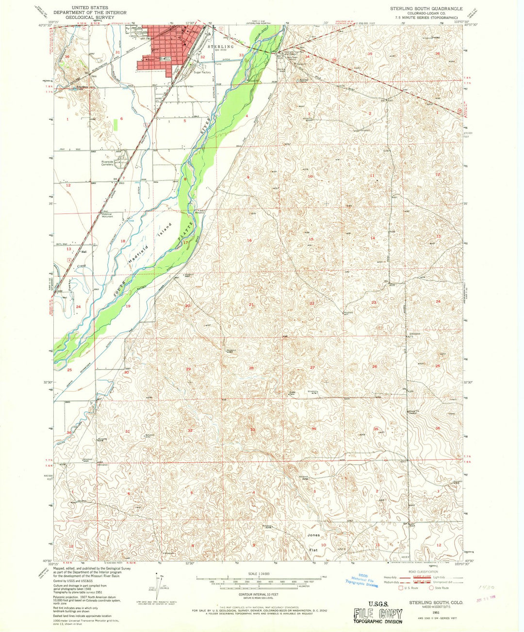 1951 Sterling, CO - Colorado - USGS Topographic Map v2