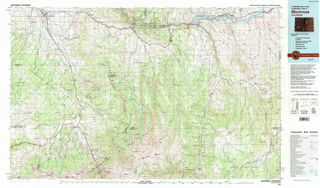 1983 Montrose, CO - Colorado - USGS Topographic Map