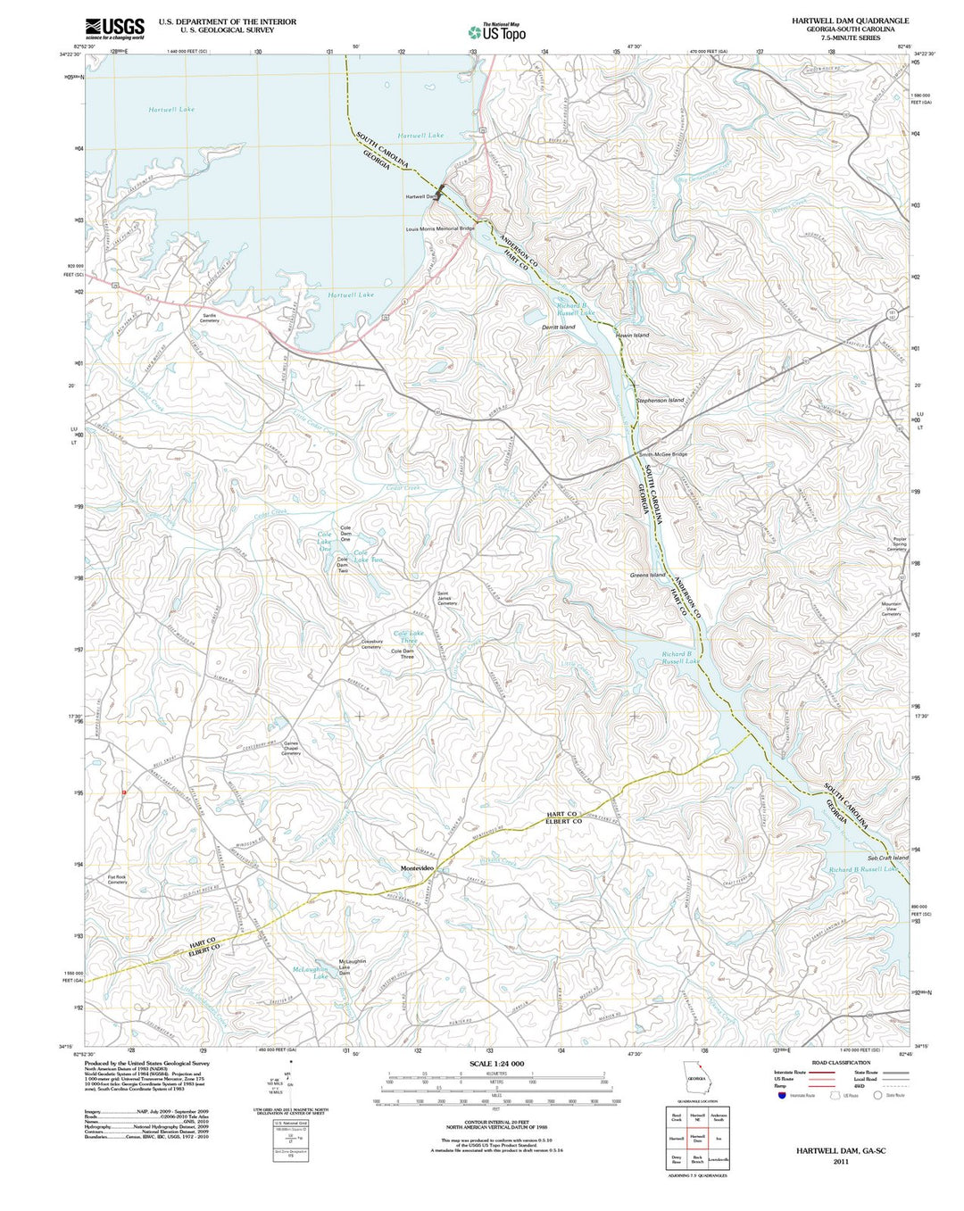 2011 Hartwellam, GA - Georgia - USGS Topographic Map