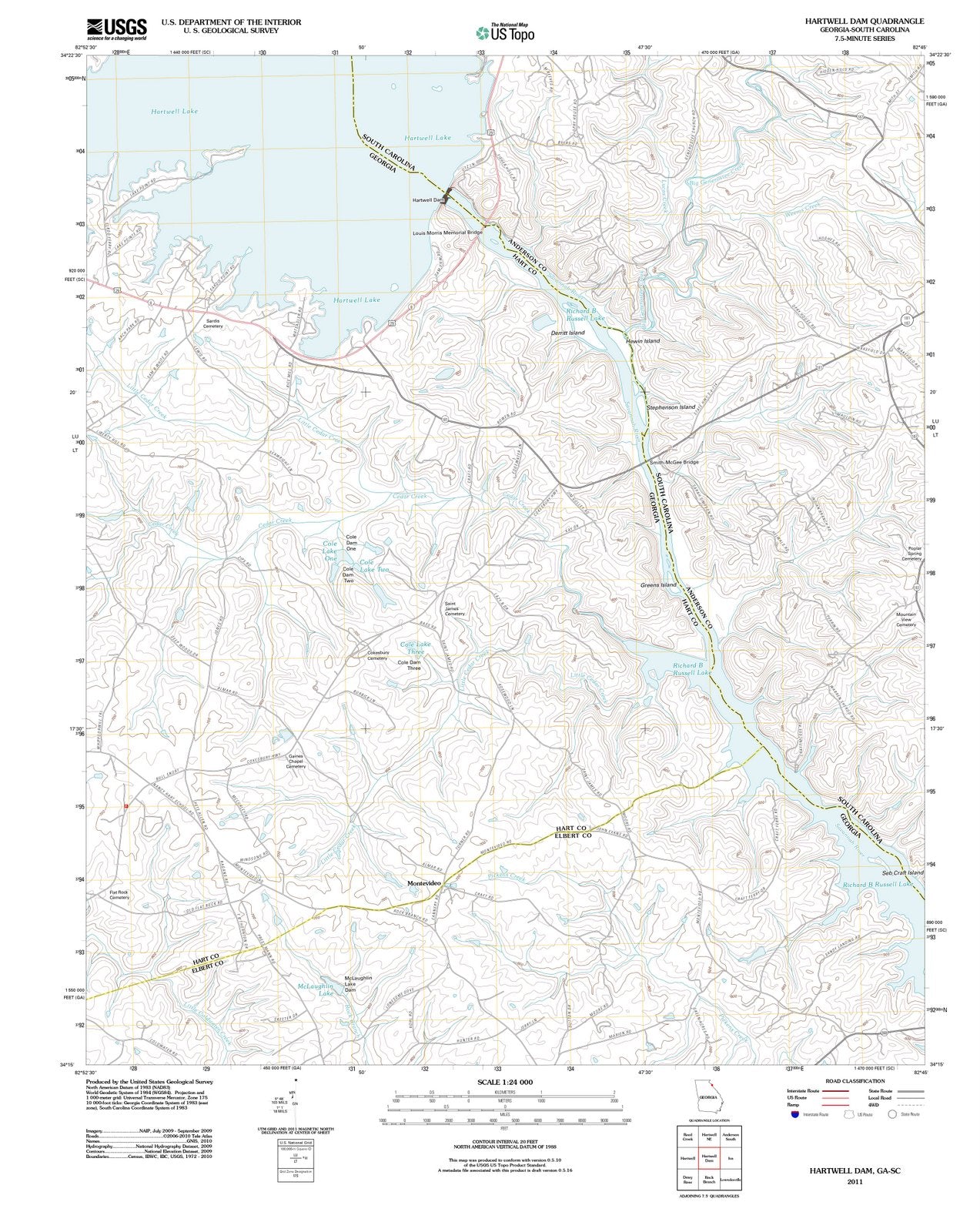 2011 Hartwellam, GA - Georgia - USGS Topographic Map