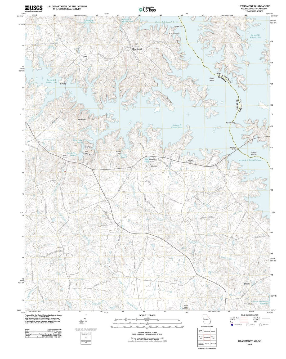 2011 Heardmont, GA - Georgia - USGS Topographic Map