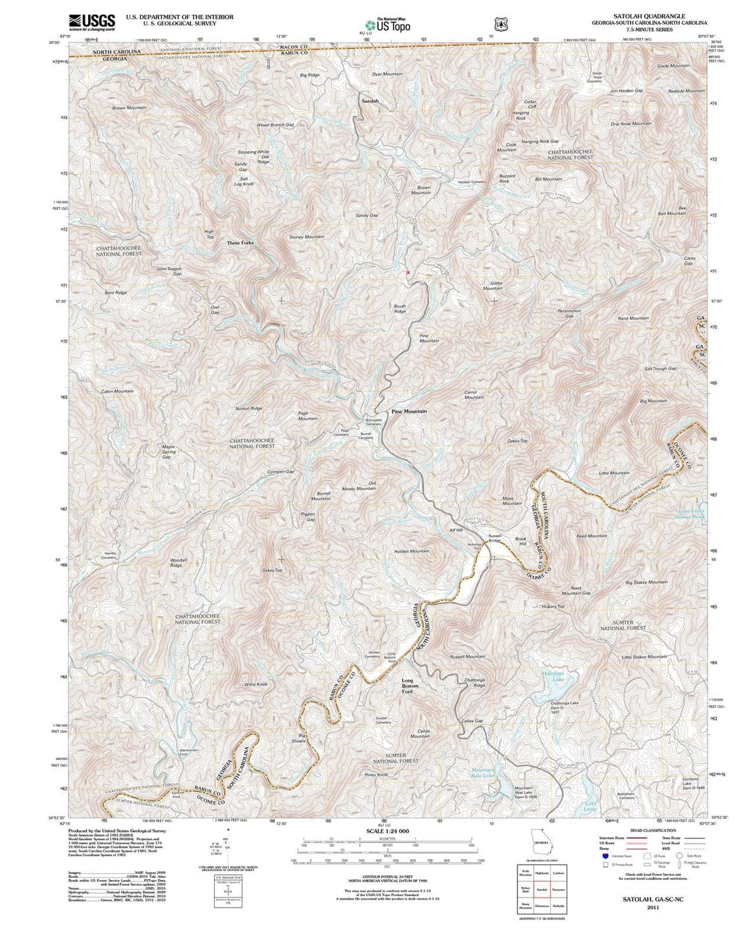 2011 Satolah, GA - Georgia - USGS Topographic Map