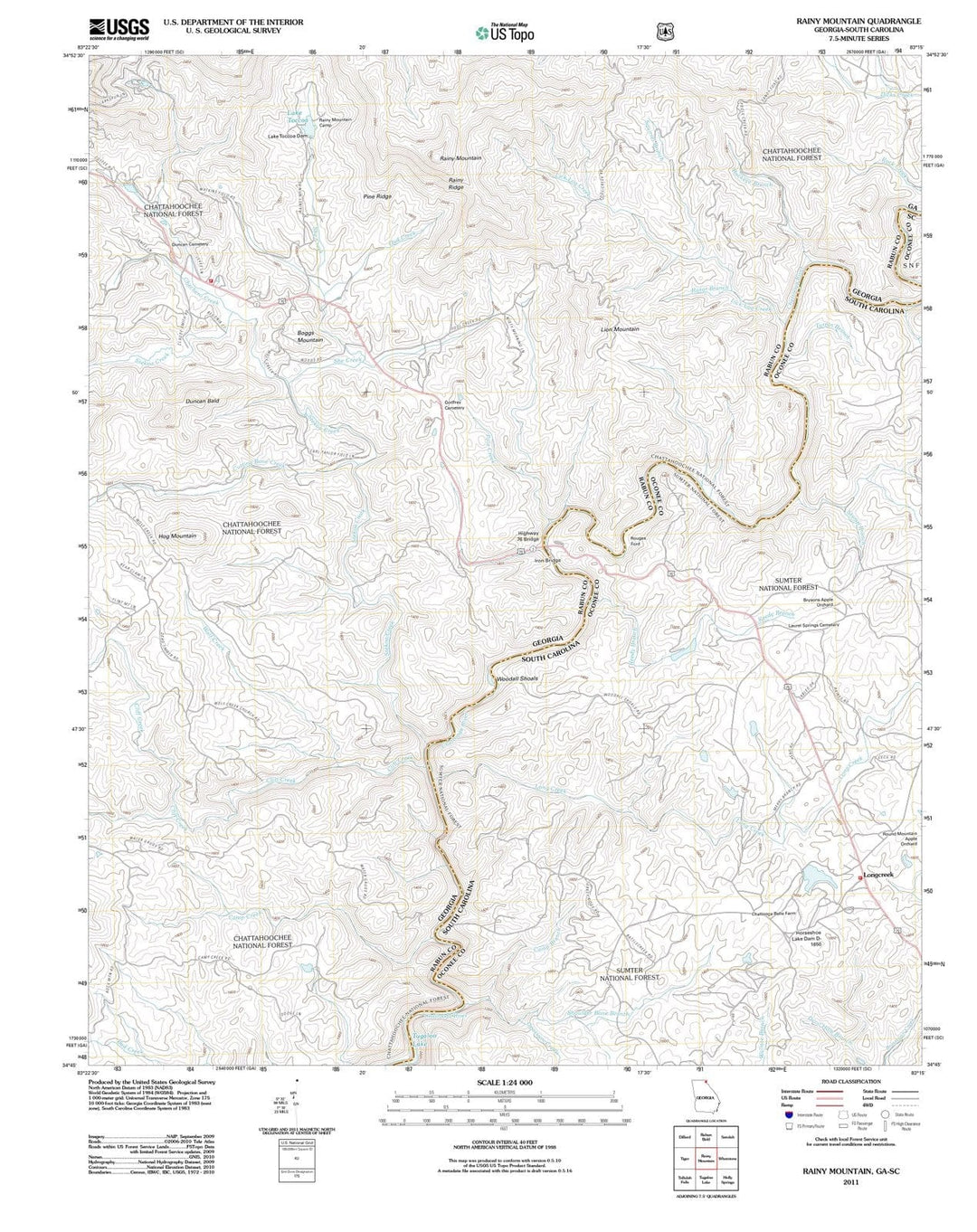 2011 Rainy Mountain, GA - Georgia - USGS Topographic Map