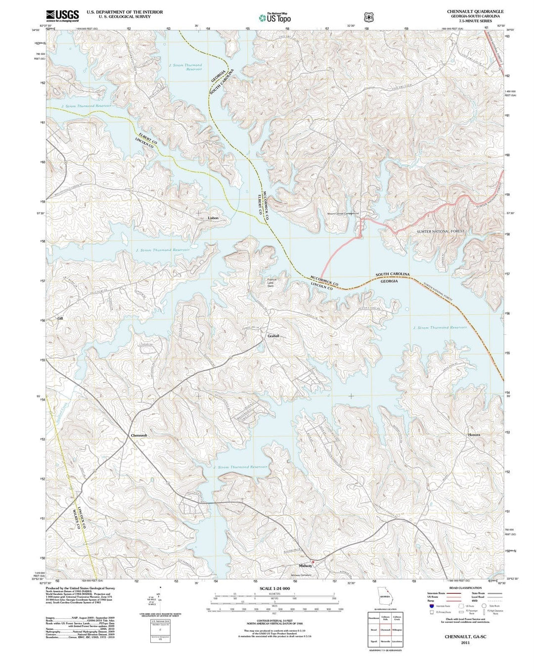2011 Chennault, GA - Georgia - USGS Topographic Map