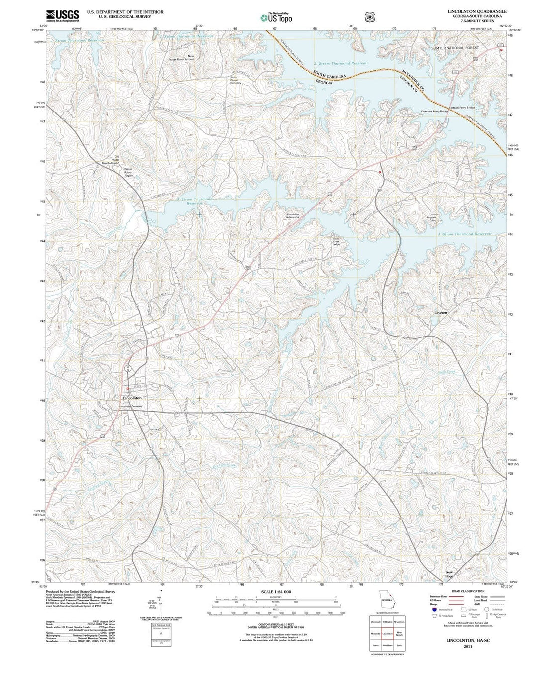 2011 Lincolnton, GA - Georgia - USGS Topographic Map