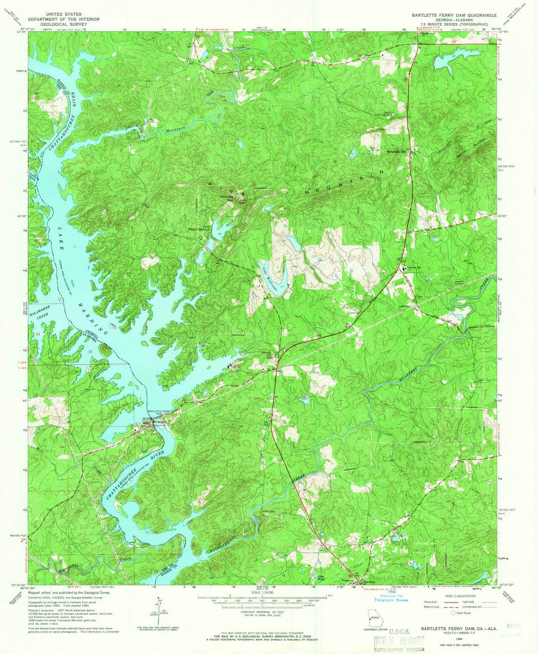 1965 Bartletts Ferryam, GA - Georgia - USGS Topographic Map