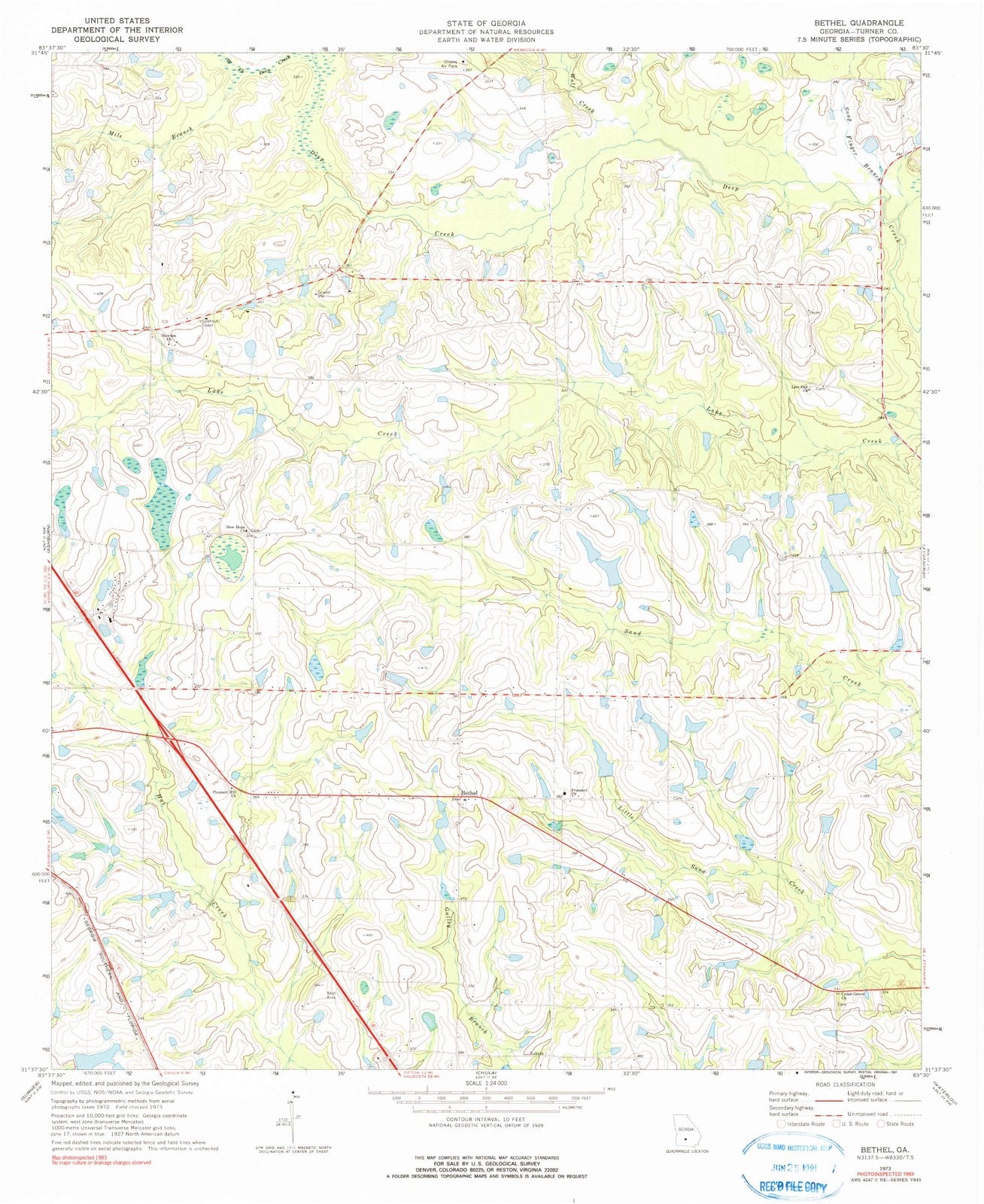 1973 Bethel, GA - Georgia - USGS Topographic Map