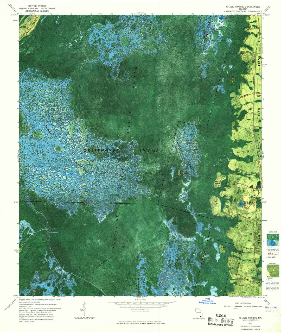 1965 Chase Prairie, GA - Georgia - USGS Topographic Map