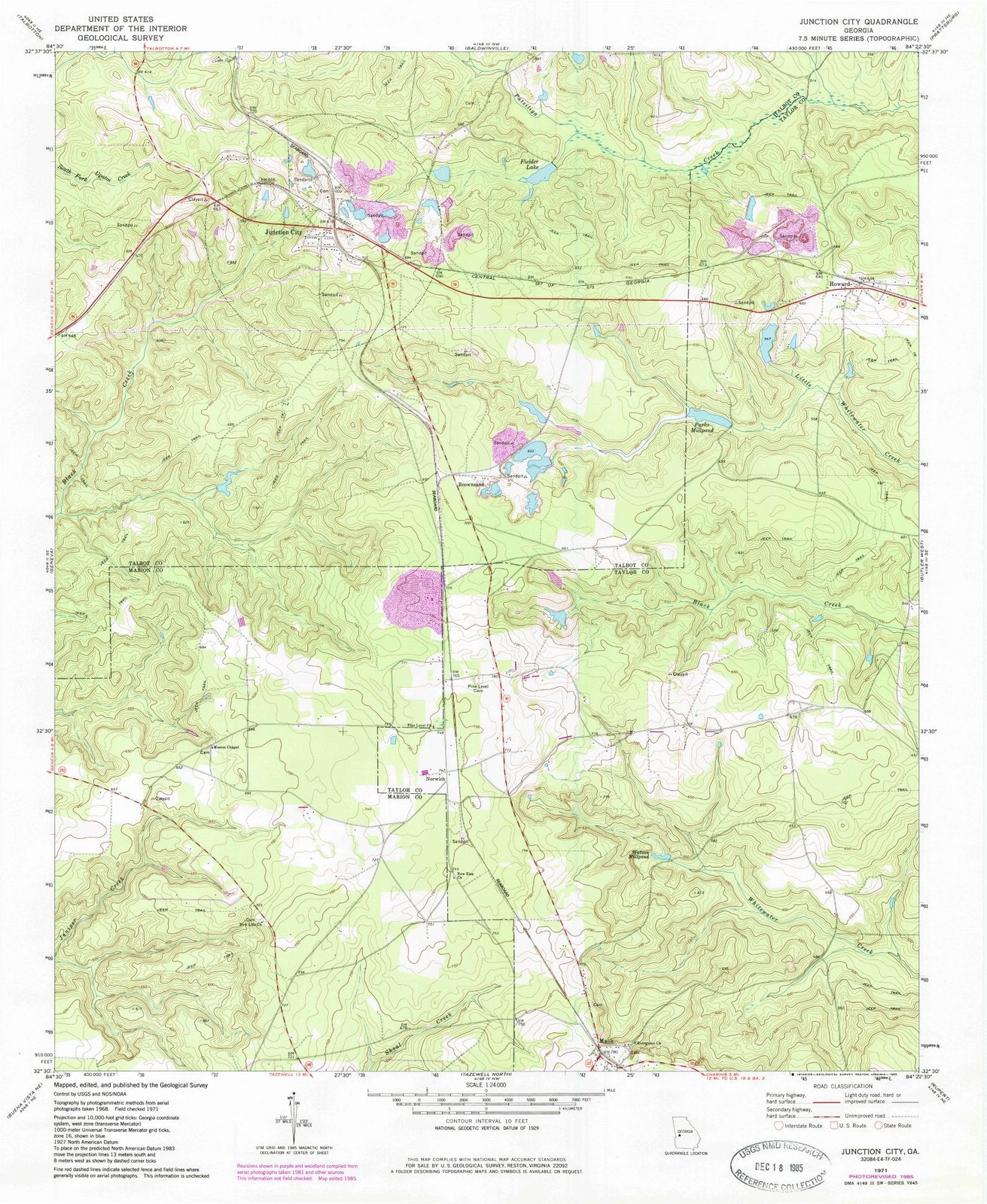 1971 Junction City, GA - Georgia - USGS Topographic Map
