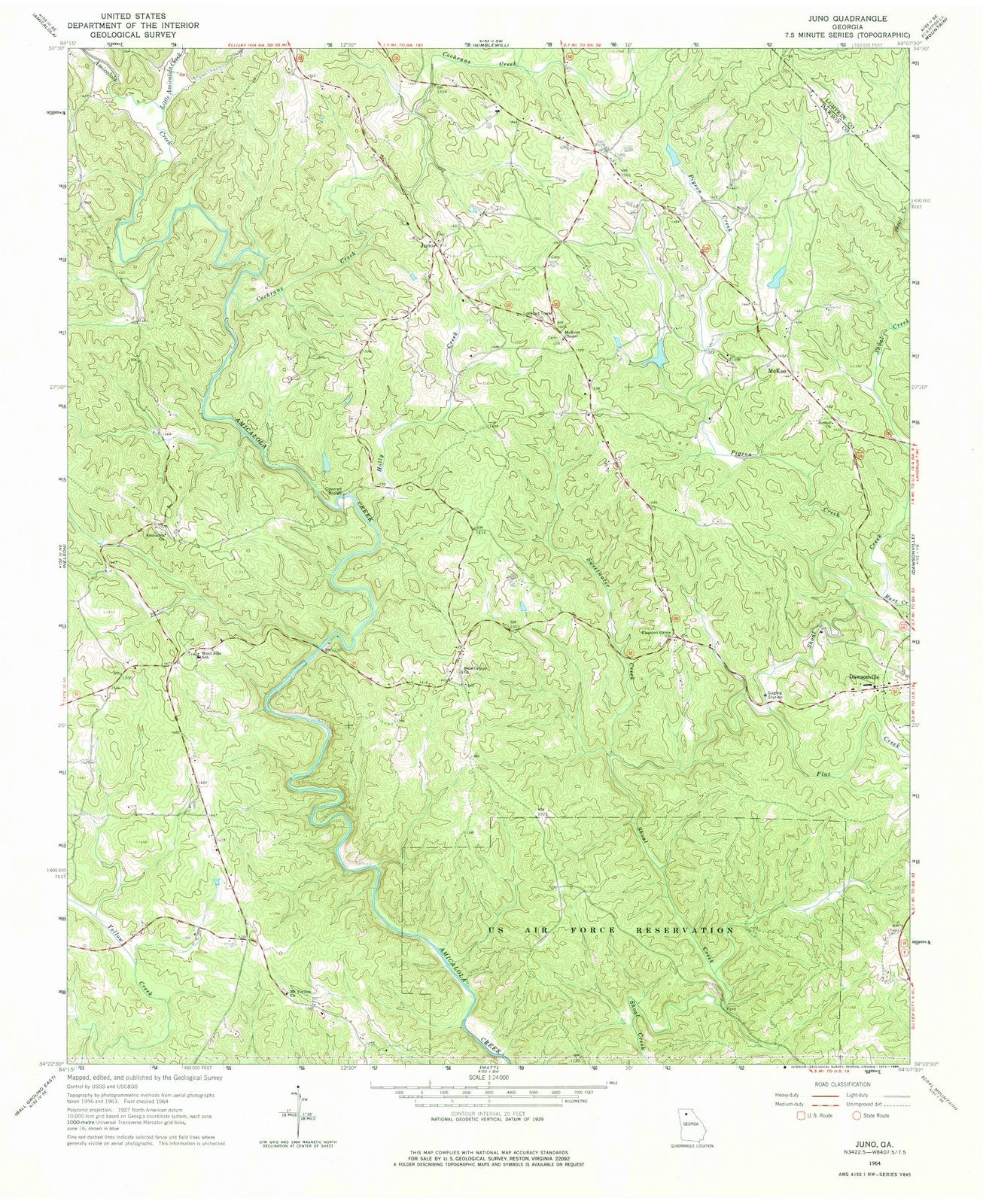 1964 Juno, GA - Georgia - USGS Topographic Map