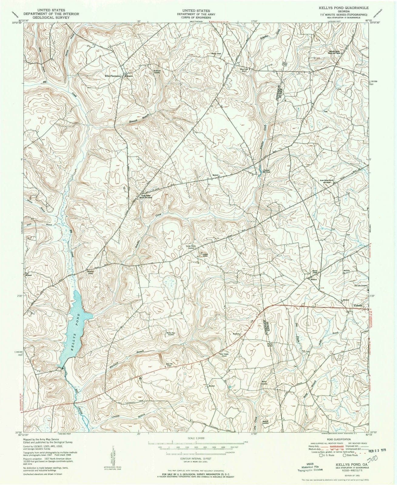 1950 Kellys Pond, GA - Georgia - USGS Topographic Map