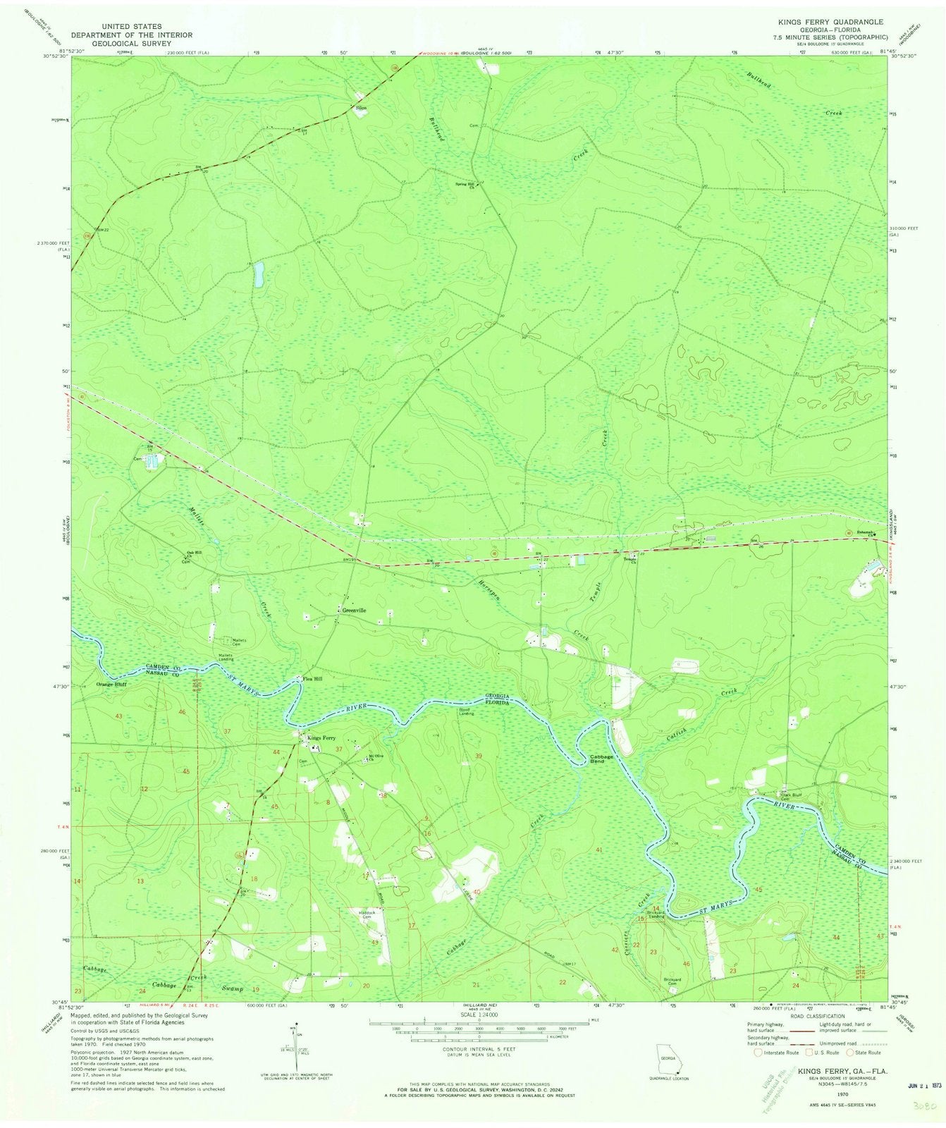 1970 Kings Ferry, FL - Florida - USGS Topographic Map
